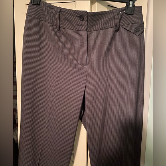 Dress barn highwaisted pinstripe pants with double button. Size 12 T - Picture 5 of 6